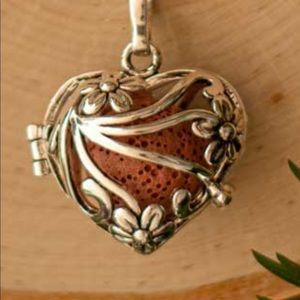 Peaceful Heart lava stone necklace - New never worn